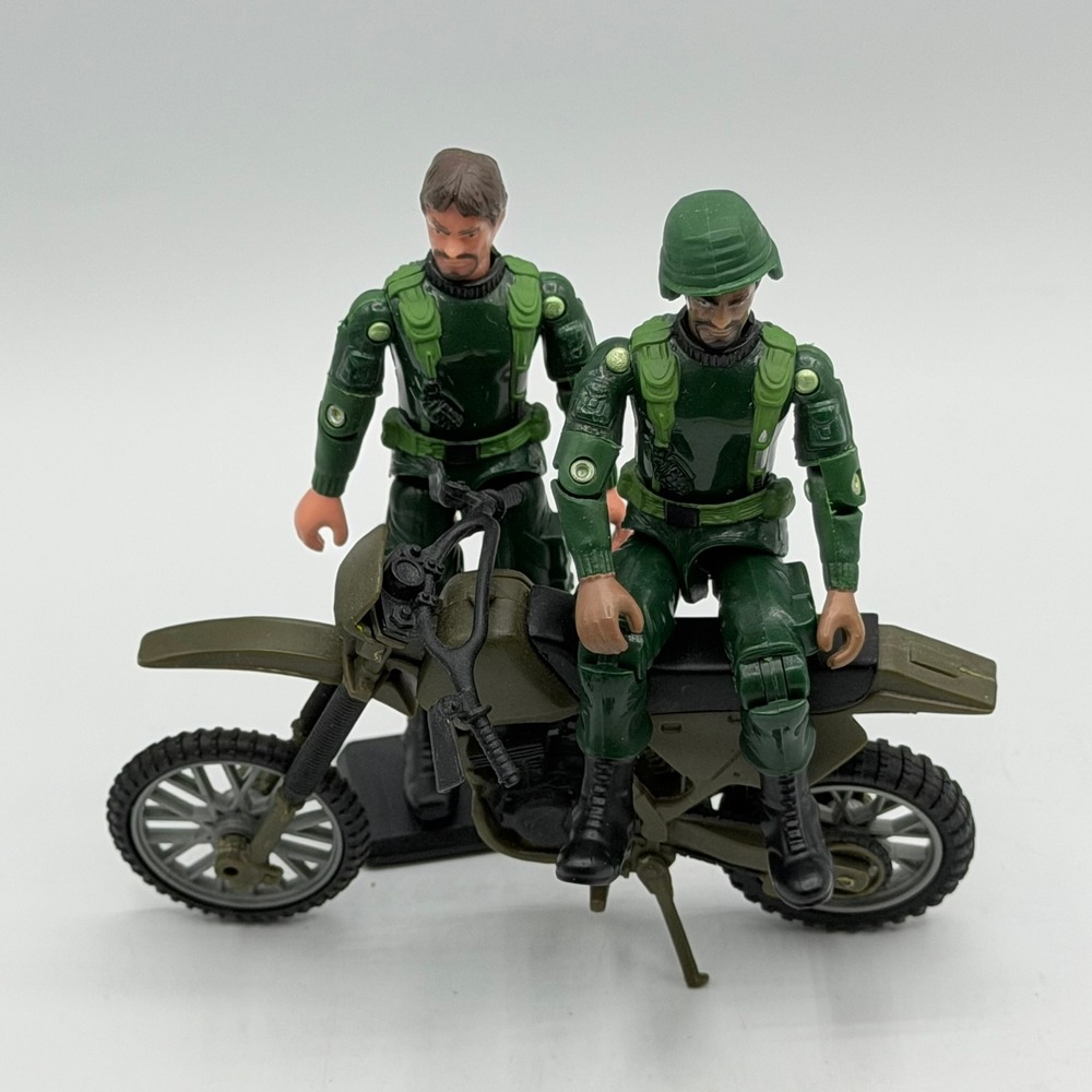 Military Toy Dirt Bike Motorcycle Green for 3.75-4 inch Action Figures - Picture 10 of 11